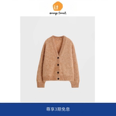 2025秋新品 型V领马海毛混纺针织开衫 forest休闲版 毛衣 orange