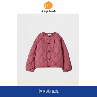 it :orange forest休闲版型绗缝羽绒服夹克藏青色冬季新品