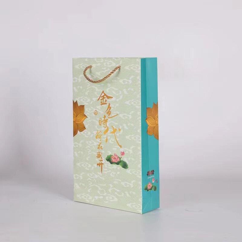 荷花纸袋礼品袋手提袋荷花香烟纸袋礼品两条装10个现货包邮
