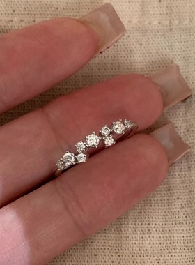 韩系爆闪mini星光锆石排戒女简约