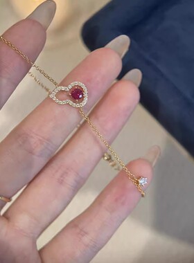 新中式红宝石微镶满钻镂空葫芦