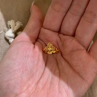 vantage镂空梅花戒指女錾刻纹理复古日常雅致小众指环新款