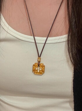 福禄寿喜古法镂空四叶草招财项链