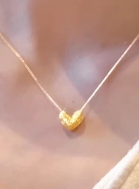 新款金色怦然心动碎冰冰爱心项链