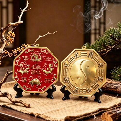 四神兽镜太极凸镜挂件窗户店铺大门风水挂件黄铜八卦镜