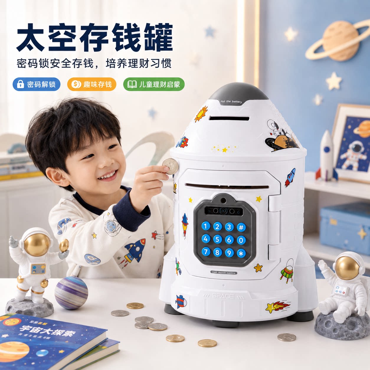 密码储蓄罐存钱罐男孩子2026新款保险箱可进可出儿童玩具生日礼物图片