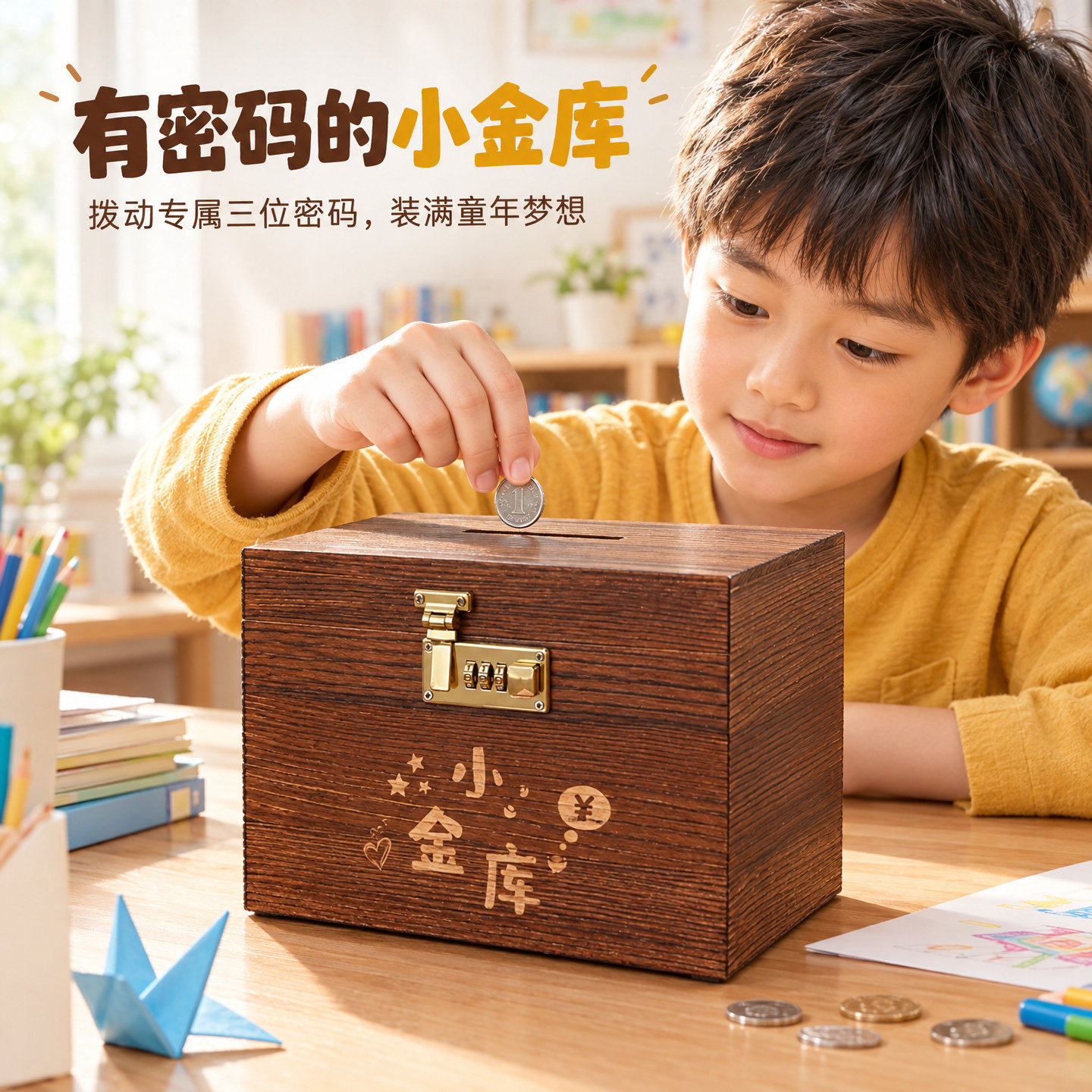 存钱罐男孩密码锁储蓄罐6-12岁女孩儿童生日礼物小学生实用保险箱