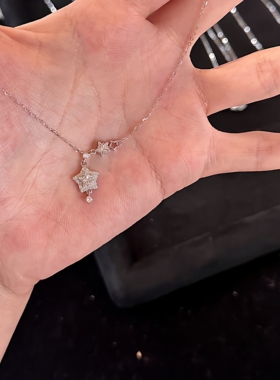 韩系ins爆闪星星吊坠项链女颈链