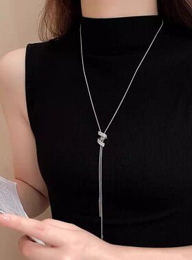 调节螺旋长款毛衣链女款项链颈链