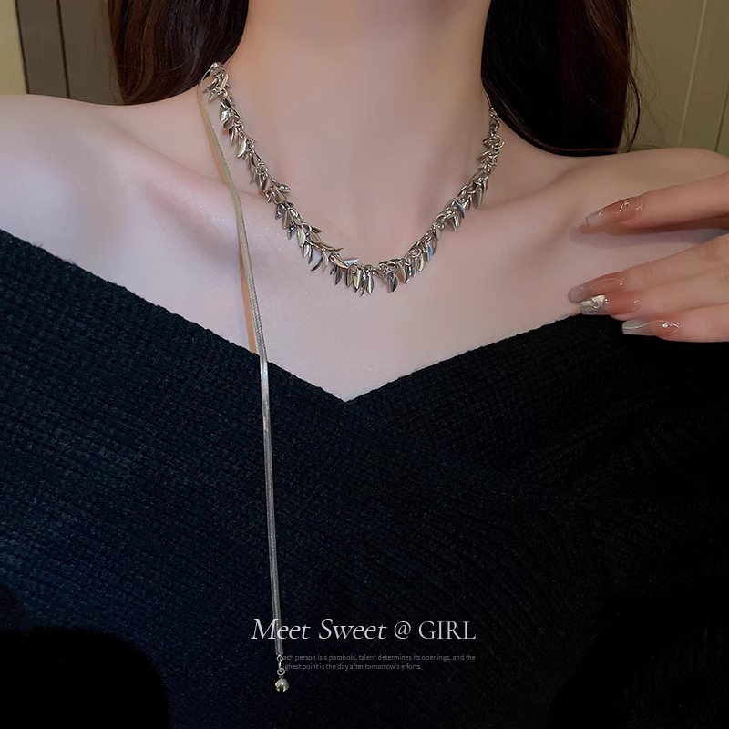 抽拉可调节麦穗项链女款颈链配饰