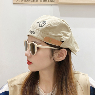街头嘻哈韩版 反戴反带前进帽贝雷帽女报童帽酷小众个性 百搭侦探帽