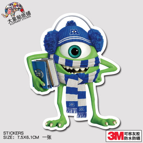 可爱怪兽大学贴纸 行李箱贴纸 大眼仔贴纸个性贴纸笔记本贴纸
