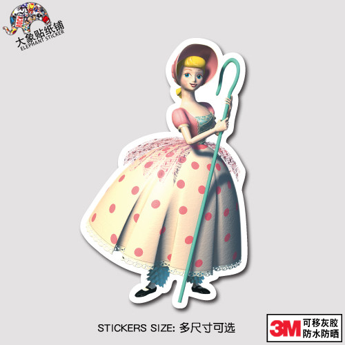 d玩具总动员旅行箱贴纸牧羊女贴纸可爱卡通电脑笔记本防水贴纸