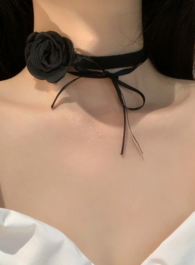 纯欲花朵项链小众设计感颈链