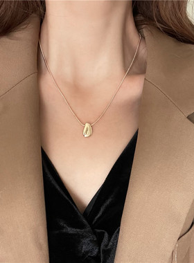 水滴吊坠项链女锁骨链金色冷淡风