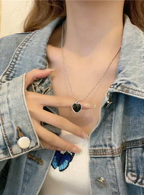 东大门配饰ins冷淡风爱心锁骨链