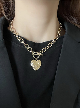 爱心ins冷淡风小众设计感锁骨链