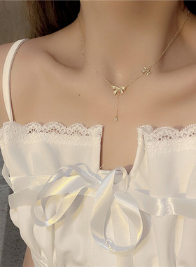 夏季蝴蝶结项链女轻奢独特小众设计颈链2025年新款高级感锁骨链