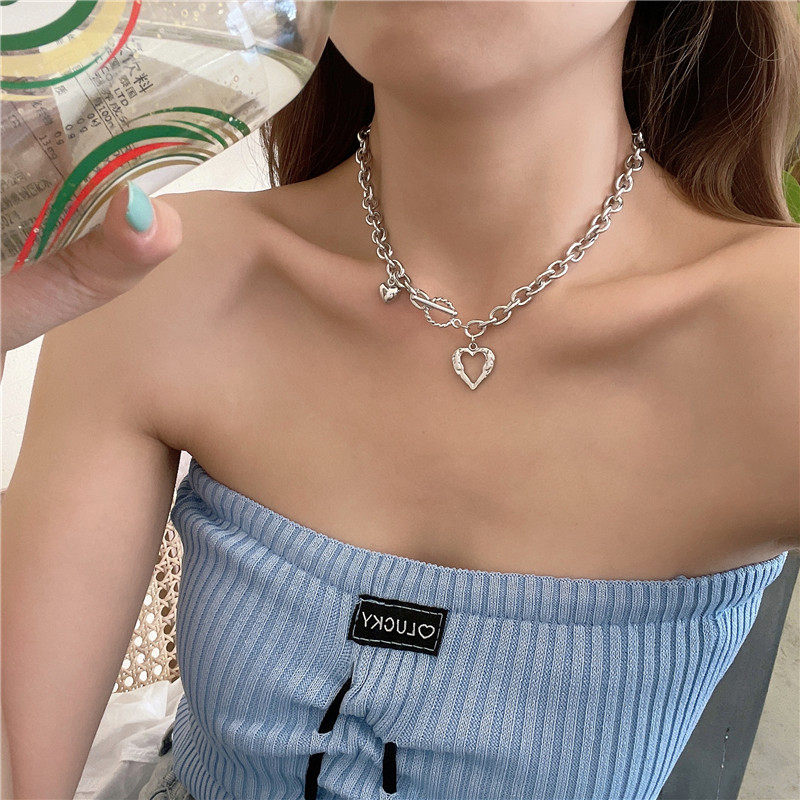 爱心项链2024年新款女ins嘻哈小众设计感心形锁骨链冷淡风甜酷风,饰品/流行首饰/时尚饰品新,项链,淘宝优惠券,粉丝福利购,淘宝优惠卷