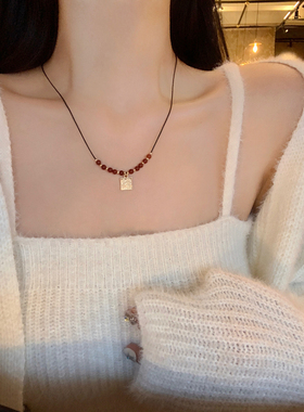 新中式可调节抽绳项链