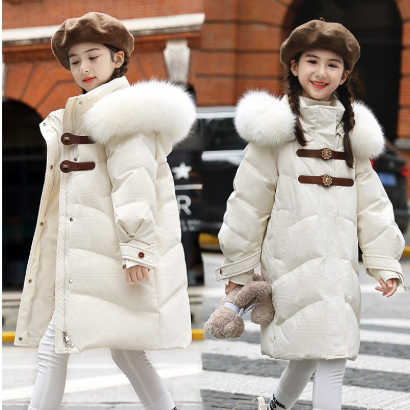 反季新款儿童羽绒服女童中长款2026新款冬季韩版加厚白鸭绒外套