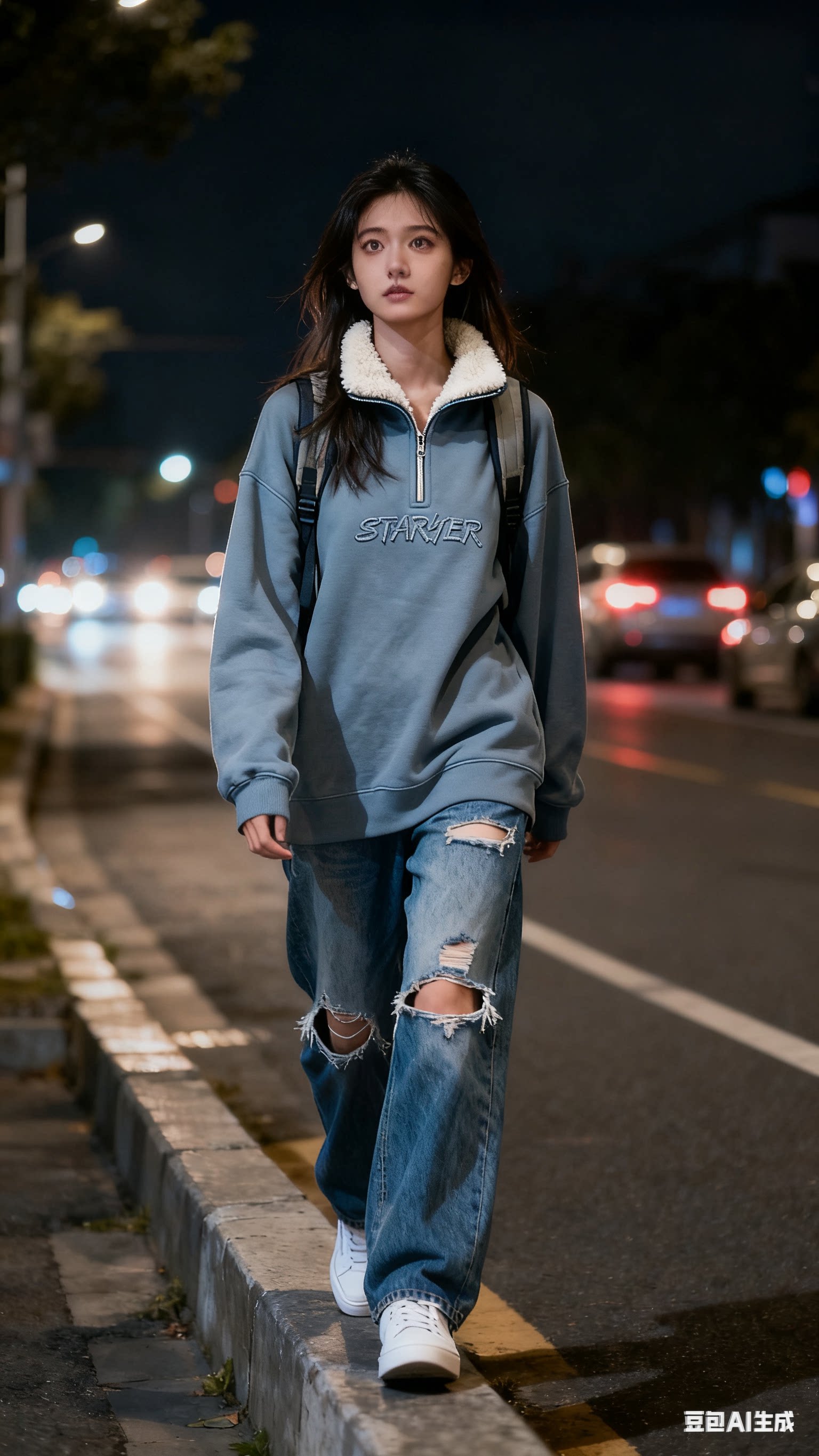 初中生秋冬POLO衫加绒卫衣2025新款青少年大童长袖T恤少女上衣厚