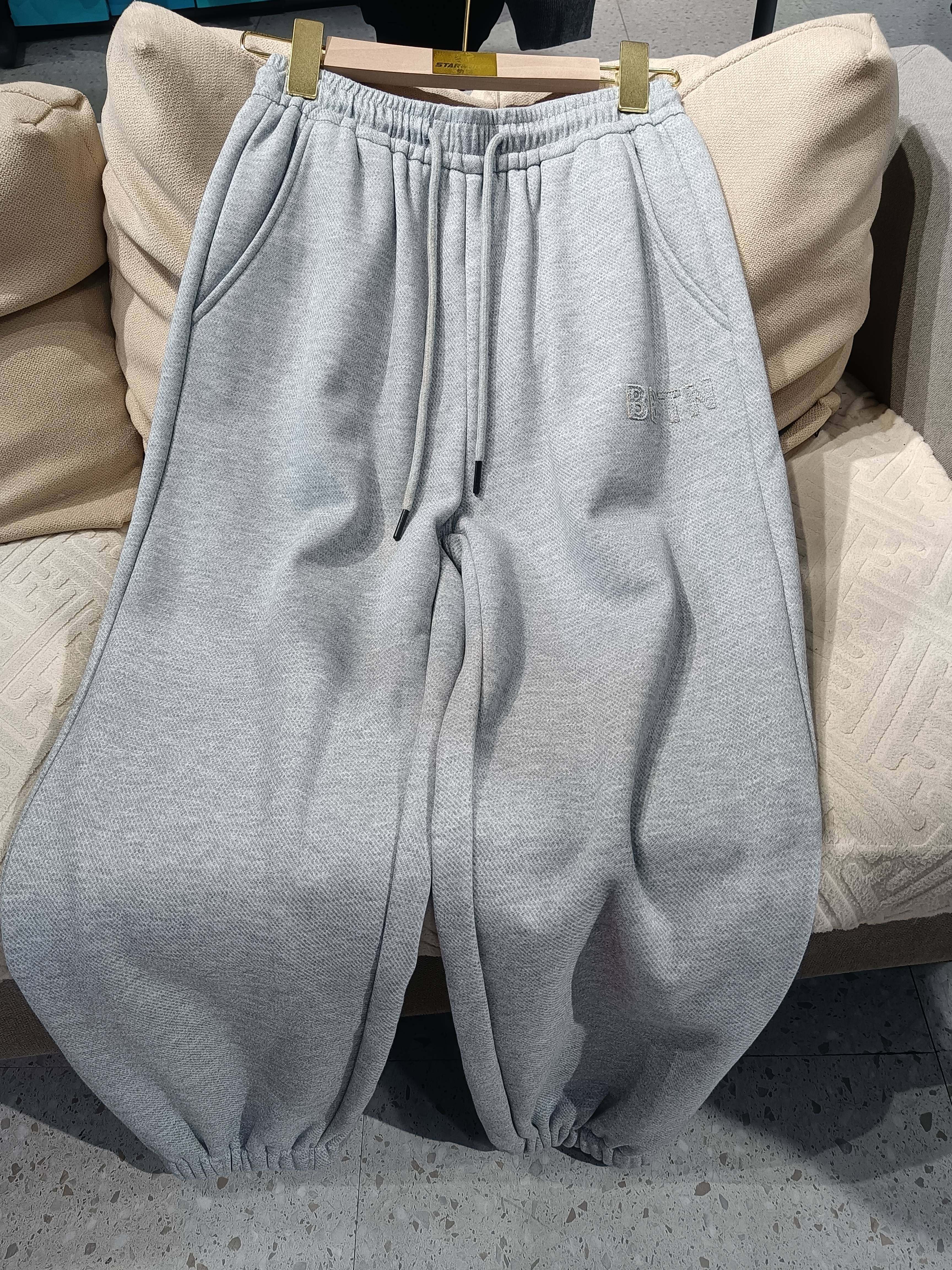 秋冬季青少年裤子男孩初中高中学生女孩休闲运动卫裤大童加绒加厚