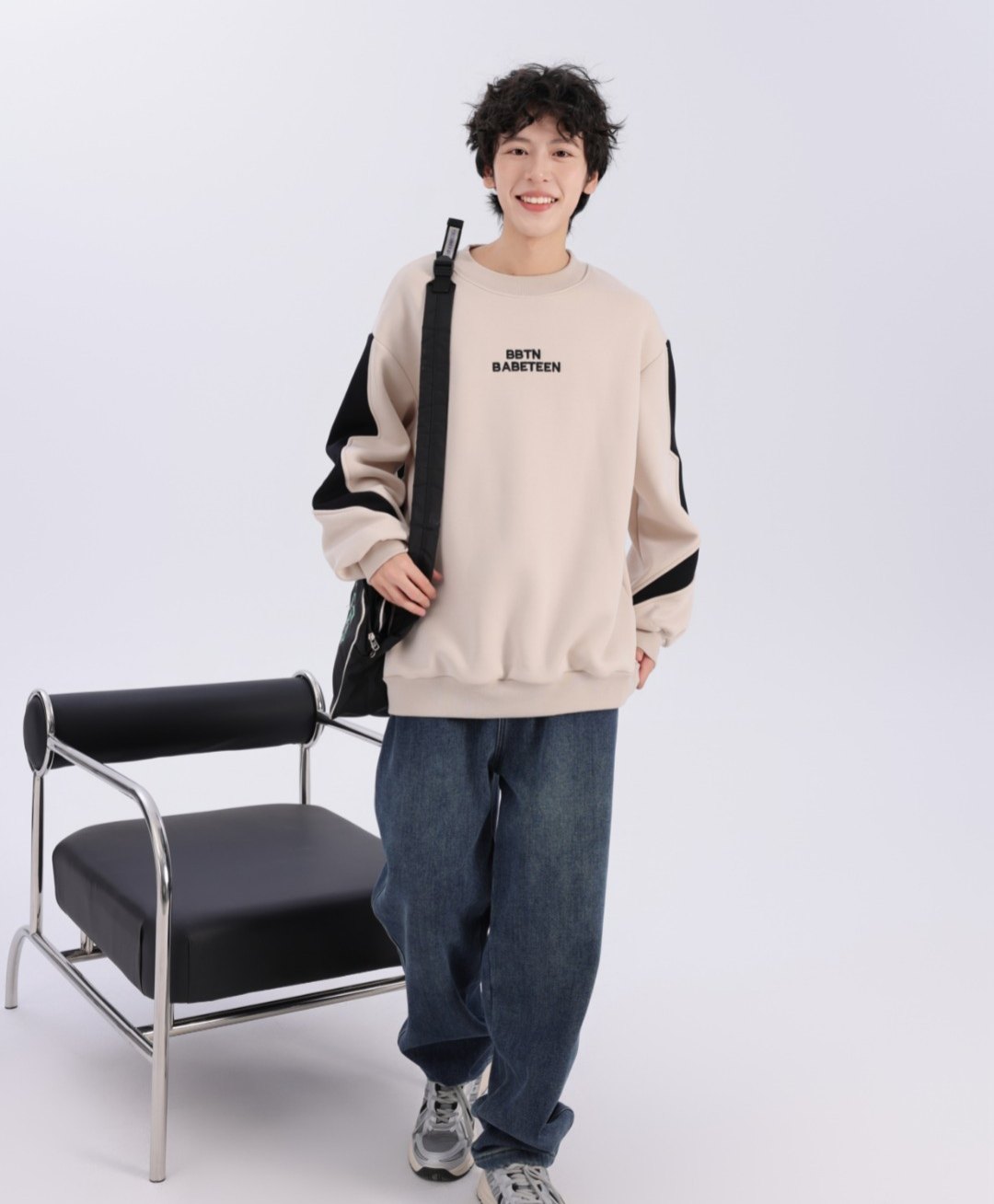 加绒加厚秋冬季卫衣男孩初中高中学生长袖t恤青少年大童保暖男装