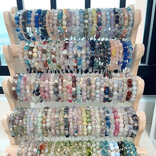 50条成品琉璃手串手链高颜值摆摊混色玉碎爆花中式女款饰品超仙
