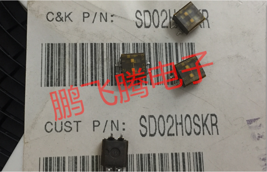 美国原装C&K 贴片2脚拨码开关 2.54mm间距 SD02H0SKR 贴膜平拨