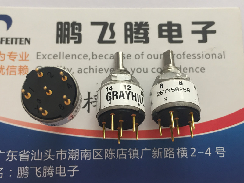 美国GRAYHILL 立式6脚0-14/15位旋转编码器26YY50258 波段切换