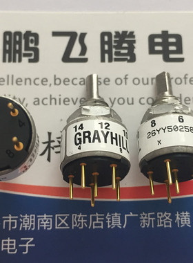 美国GRAYHILL 立式6脚0-14/15位旋转编码器26YY50258 波段切换