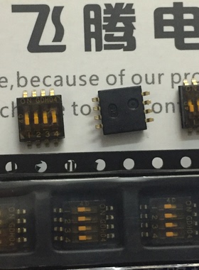 日本原装ALCO GDH04STR04 1.27间距 贴片4位拨码开关 镀金脚平拨