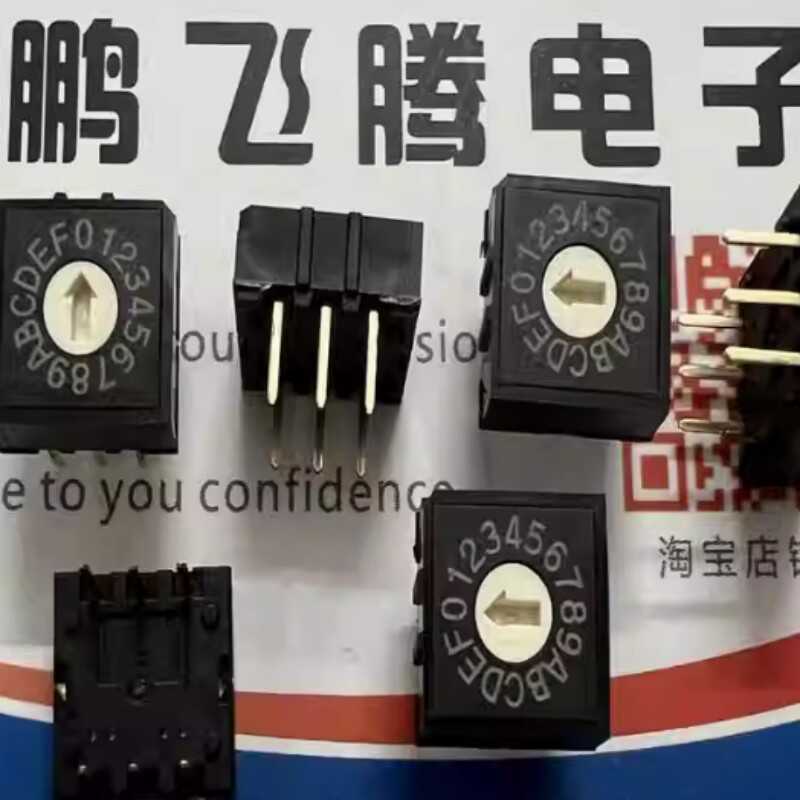 RH3AF-16R-V-B 台湾圆达DIP 直插3:3 旋转编码开关0-F 16位旋钮