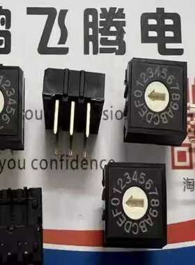 RH3AF-16R-V-B 台湾圆达DIP 直插3:3 旋转编码开关0-F 16位旋钮