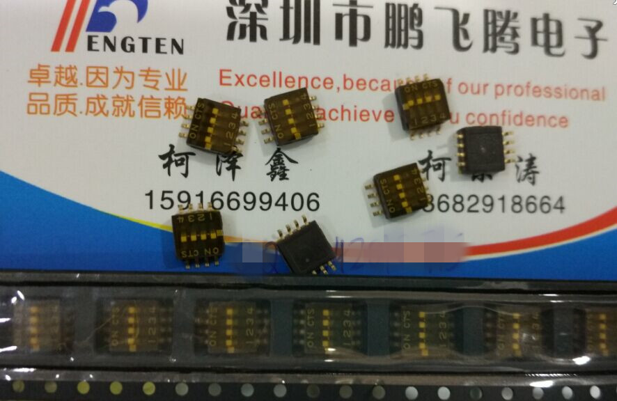 原装美国CTS 218-4LPST 拨码开关4位 贴片4P编码  1.27mm