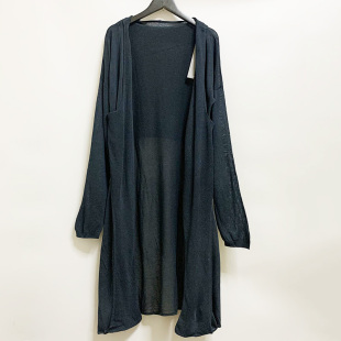 3590 含亚麻12% 圣迪家女式 简约纯色开襟针织开衫