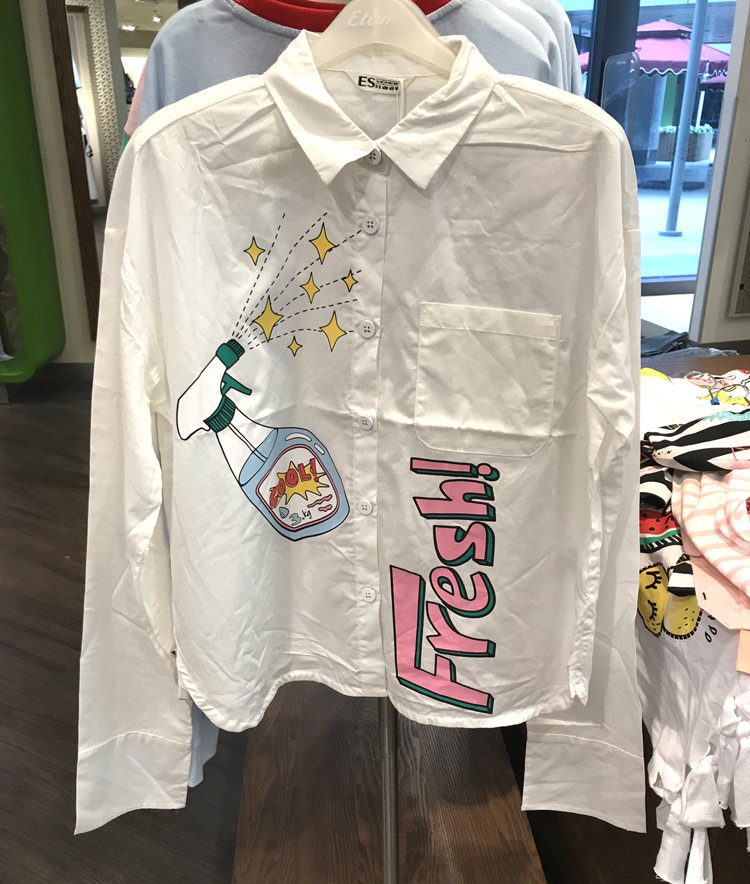 ◆Etam/艾格 ES专柜正品折扣店◆2017款 白色印花衬衫