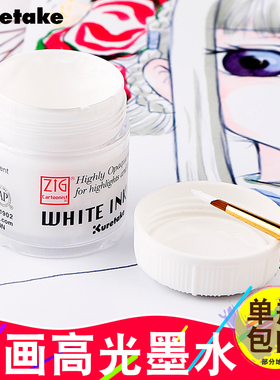 日本进口吴竹/Kuretake漫画白色墨水防水高光墨水修正液CNCE201-3