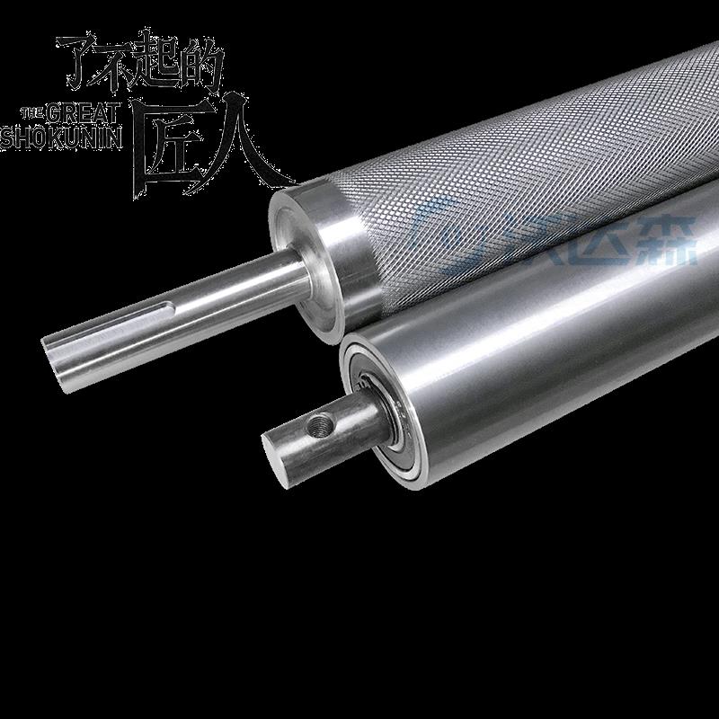 主从动聚氨酯运输传动力链轮滚筒轴尼龙包带橡胶铝导压重型托辊轮