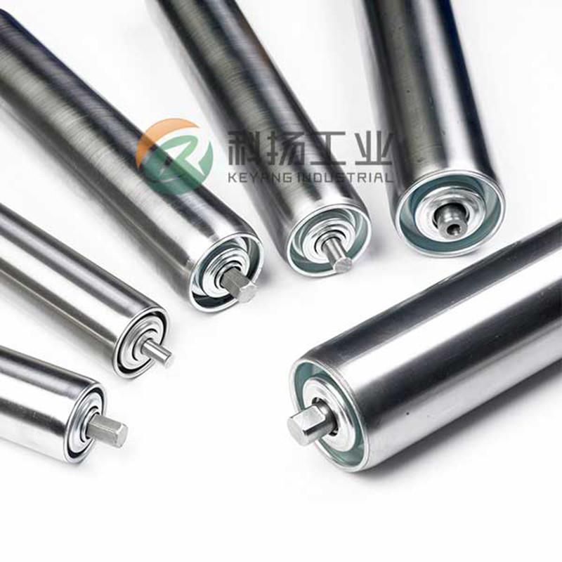 工厂直销动力滚无自由镀锌辊不锈钢辊筒下托滚轮滚轴滚筒道输送机