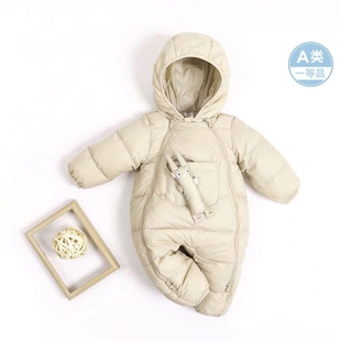 羽绒服男宝宝冬季 6一12月婴儿冬装 1一3岁轻薄女宝儿童短款 外套潮0