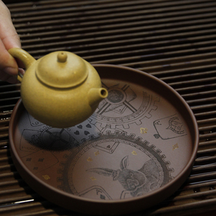 【知恩未器】奇幻牌局可蓄水壶承紫泥高端杯垫宜兴紫砂茶器茶配件