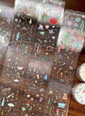 胶带分装|哇卡四季风物盐系贴纸卷小鼻嘎素材拼贴DECO手账ns风