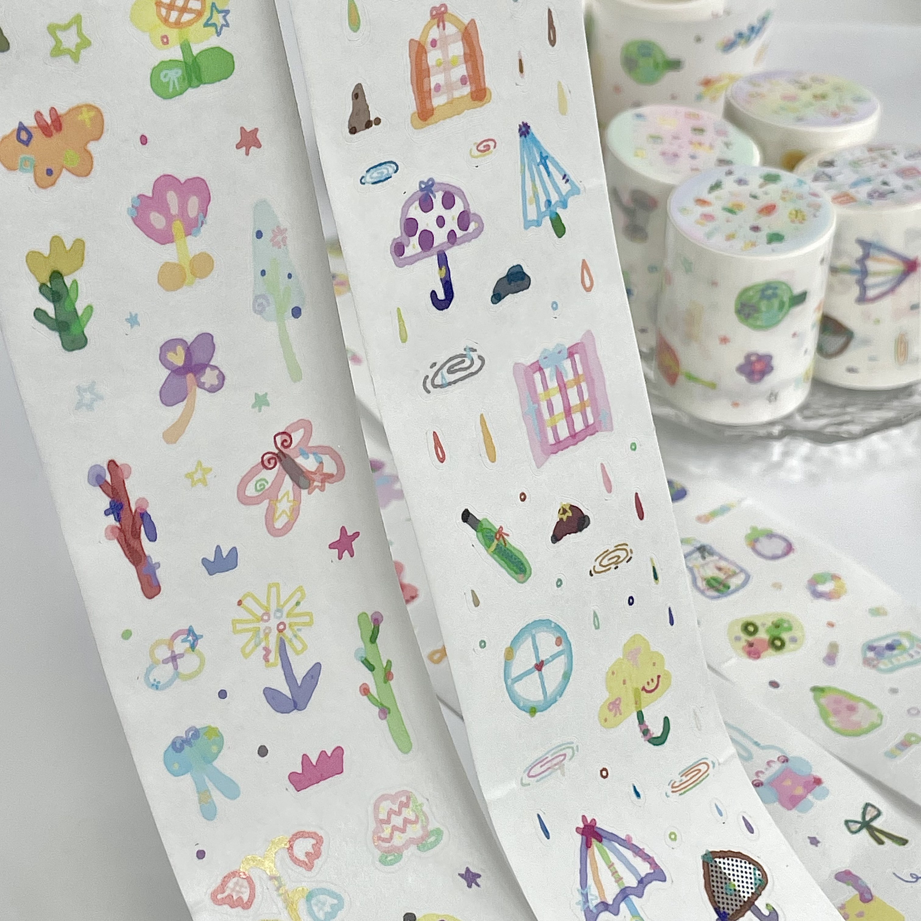 贴纸卷分装|哇卡盐系手札韩系模切手帐胶带盐系拼贴和纸基础元素,文具电教/文化用品/商务用品,和纸胶带,淘宝优惠券,粉丝福利购,淘宝优惠卷