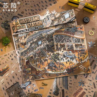 芯陌废土风机甲系列3D立体造景贴纸微缩场景diy解压手账玩具贴纸