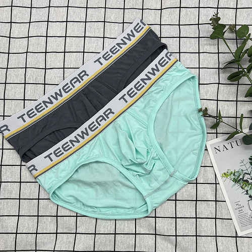 TEENWEAR轻薄modal篮球跑步运动青色单层宽松囊袋低腰三角内裤
