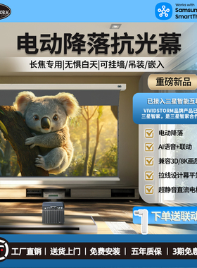VIVIDSTORM电动升降投影幕布抗光幕布吊顶明装天花降落幕壁挂式幕布卧室客厅长焦投影仪家用投影屏幕家庭影院