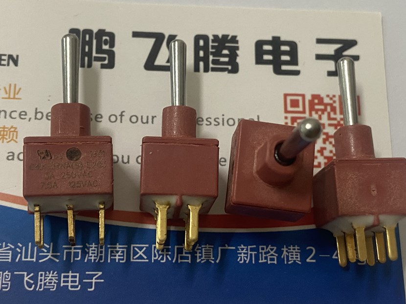 C&K E203SD1CGE钮子摇臂开关6脚3档立式 IP57级密封底座PCB针脚