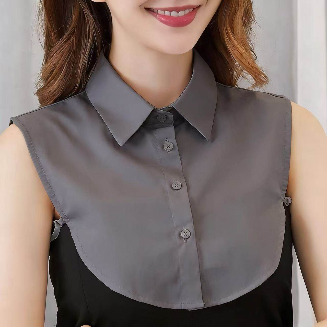 百搭职业时尚女士假领衬衫装饰图片